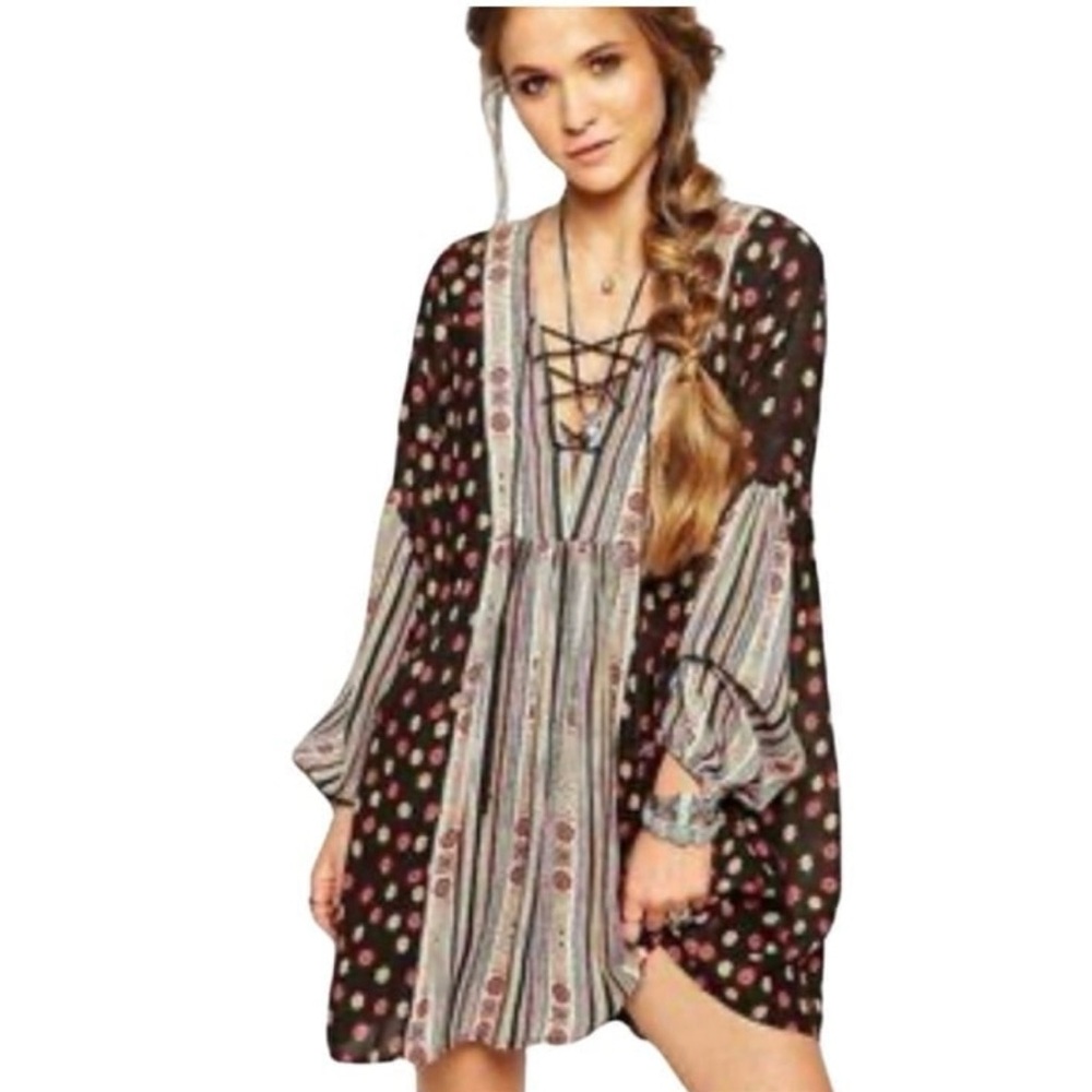 Free People pebble rain or shine long sleeve dress size XS